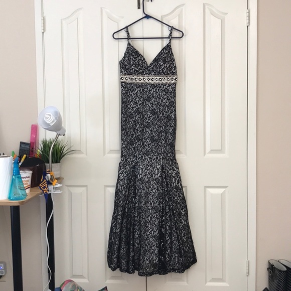 Black Lace Prom Dress - Picture 1 of 4